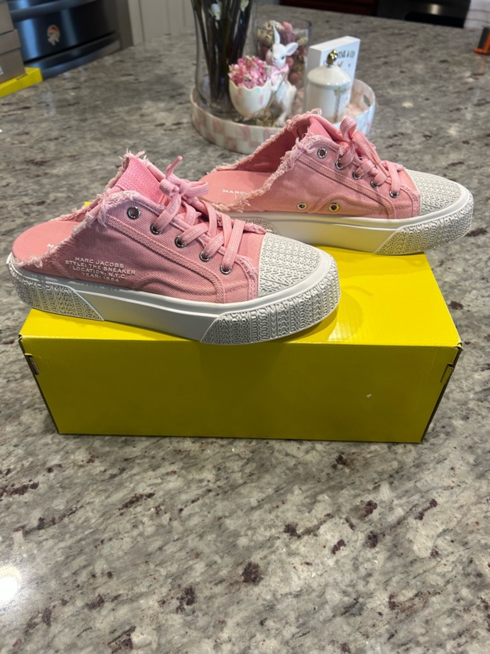 Marc Jacobs Pink Canvas Sneaker Mules - Picture 3 of 12
